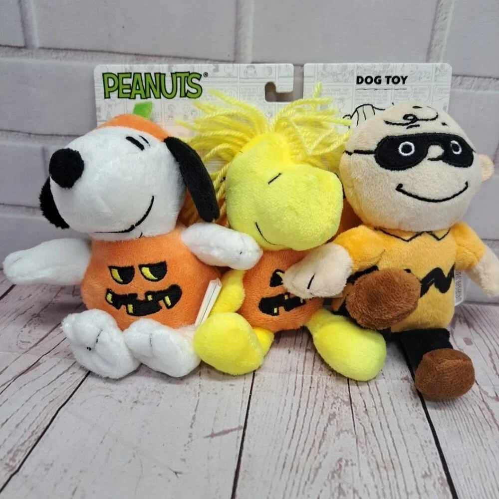 NWT‎ Woodstock Peanuts Snoopy Charlie 3pk Dog Toy Halloween Costumes 8